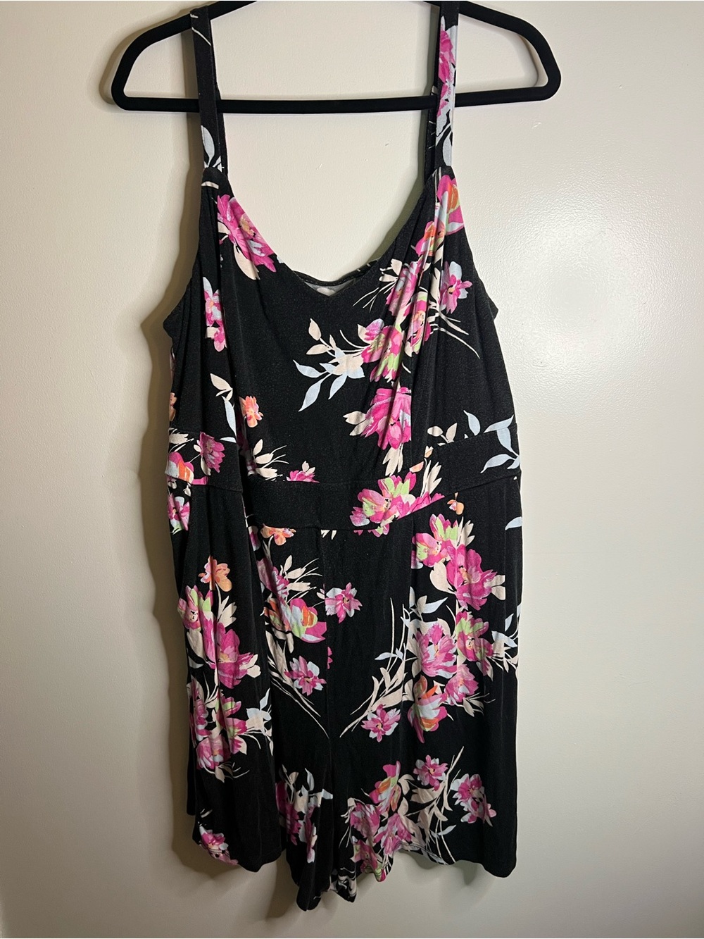 torrid Black with Pink Floral Print Romper